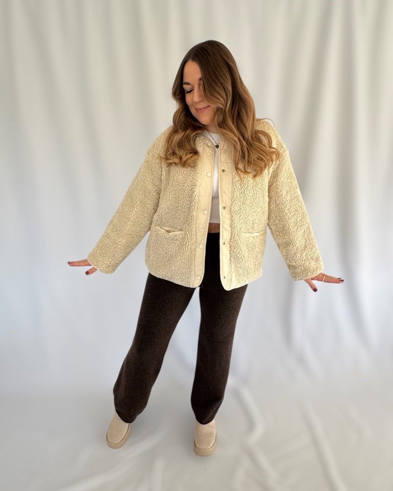 Teddy Jacke gefüttert