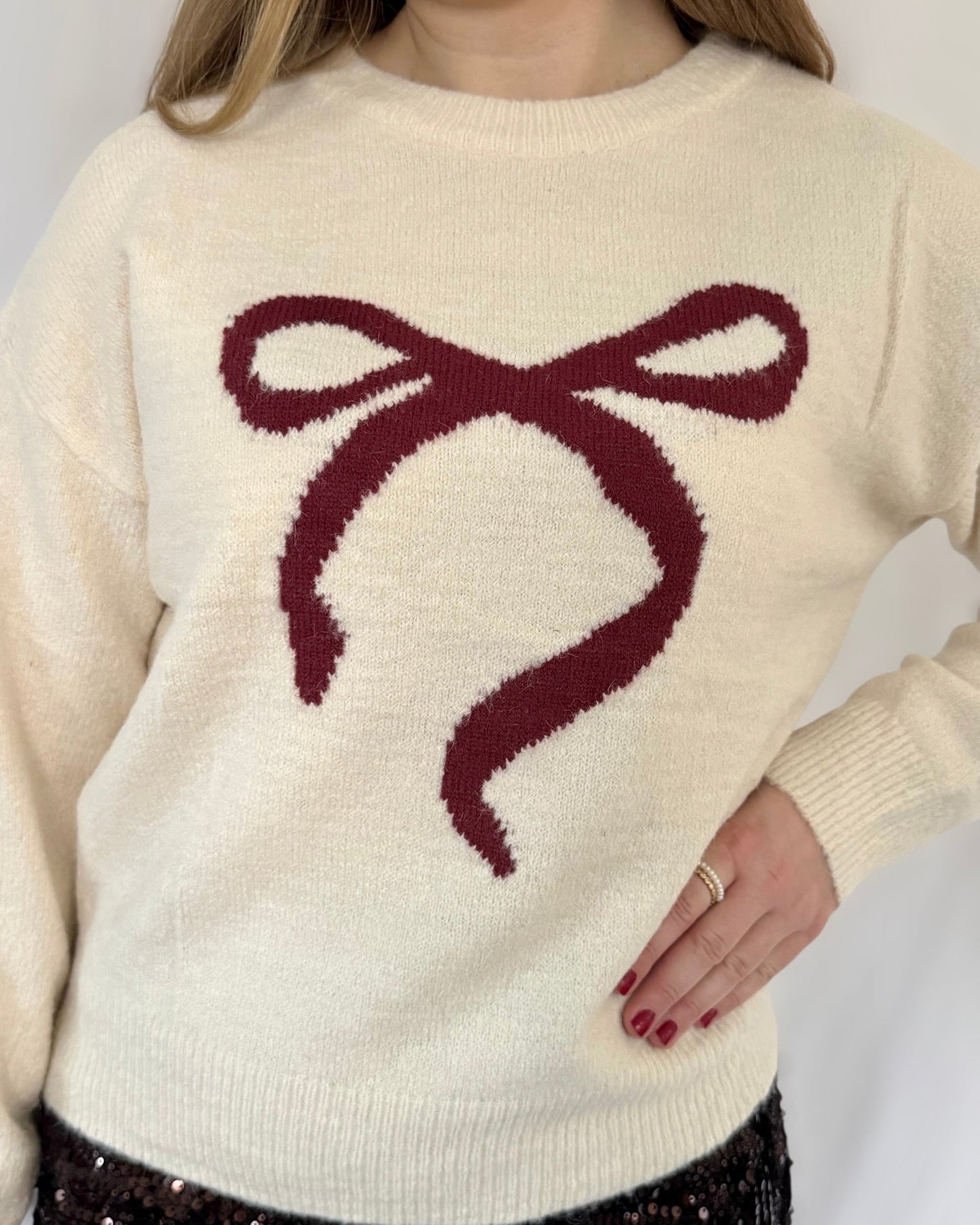 Strickpullover mit Schleife