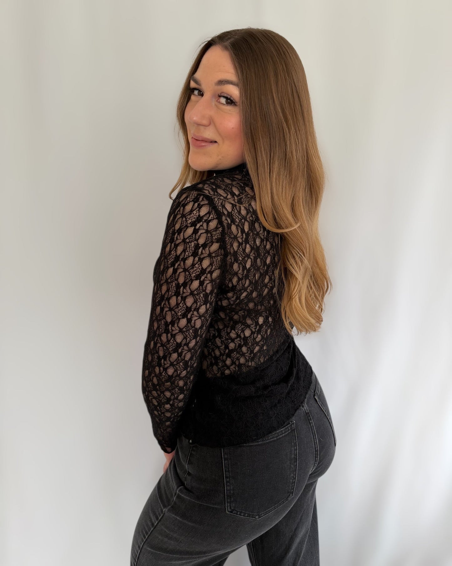 Langarm Shirt aus Spitze
