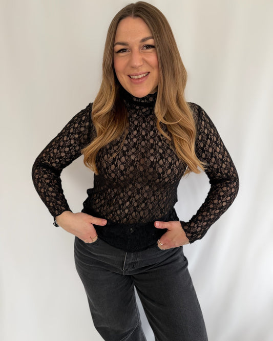 Langarm Shirt aus Spitze