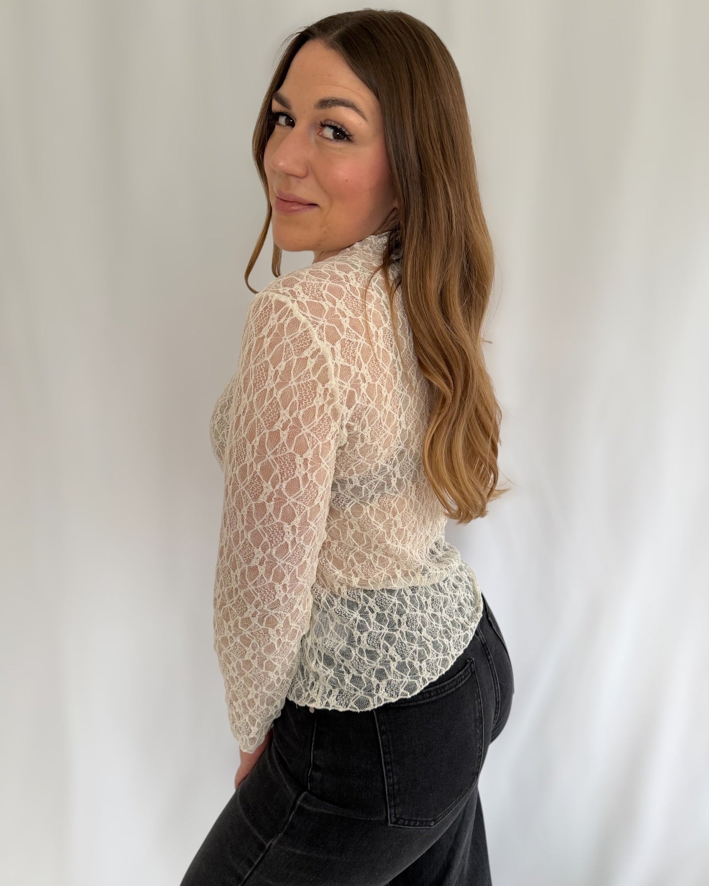 Langarm Shirt aus Spitze